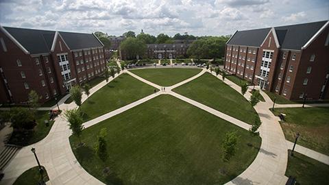 Aerial view of the Quad